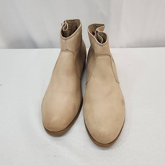 Aldo Size 8.5 Leather Tan Almond Toe Size Zipper Ankle Bootie Leather - Picture 6 of 8